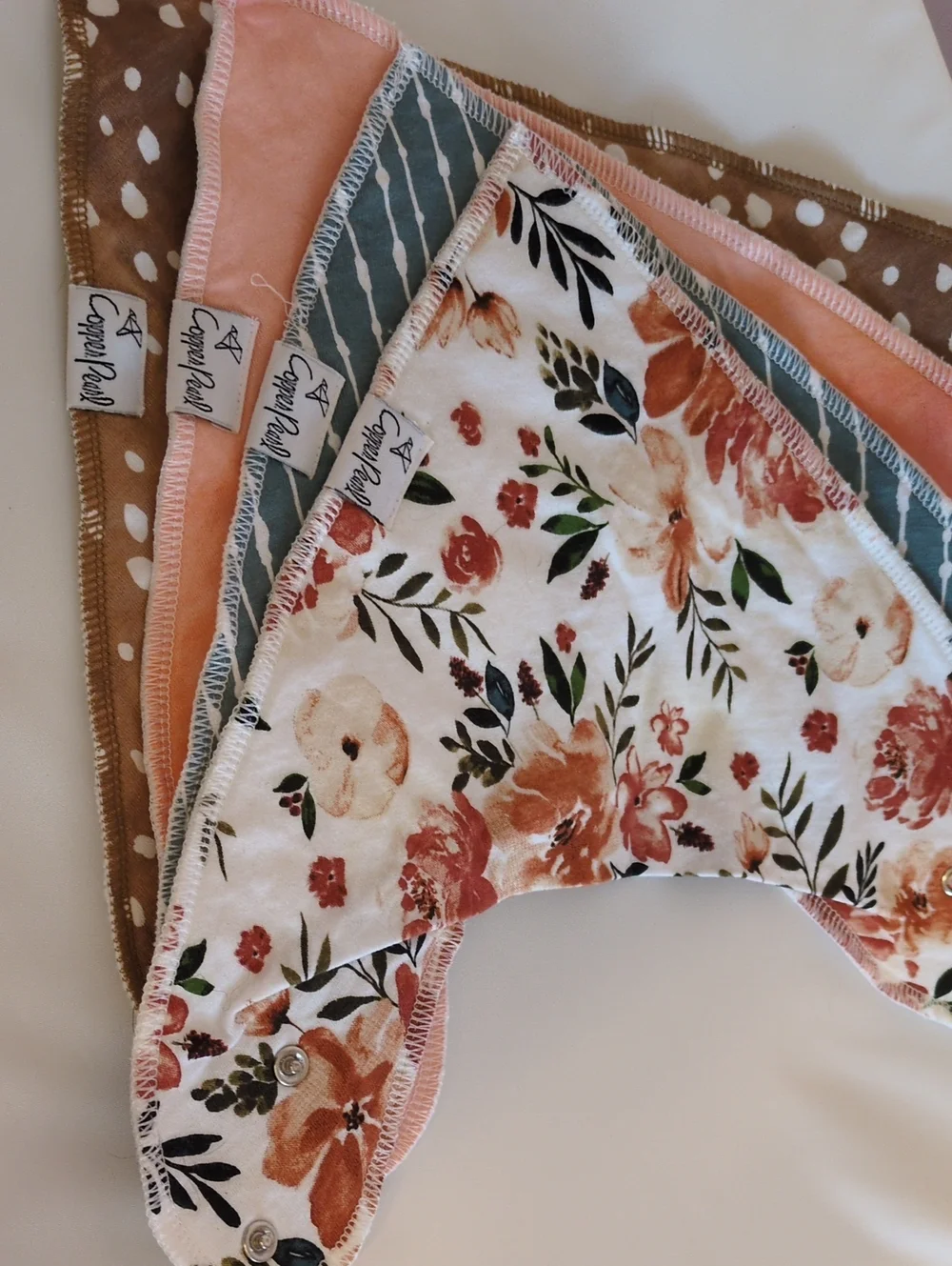 Copper Pearl Floral & Solid Girls' Bandana Bibs Set Of 4